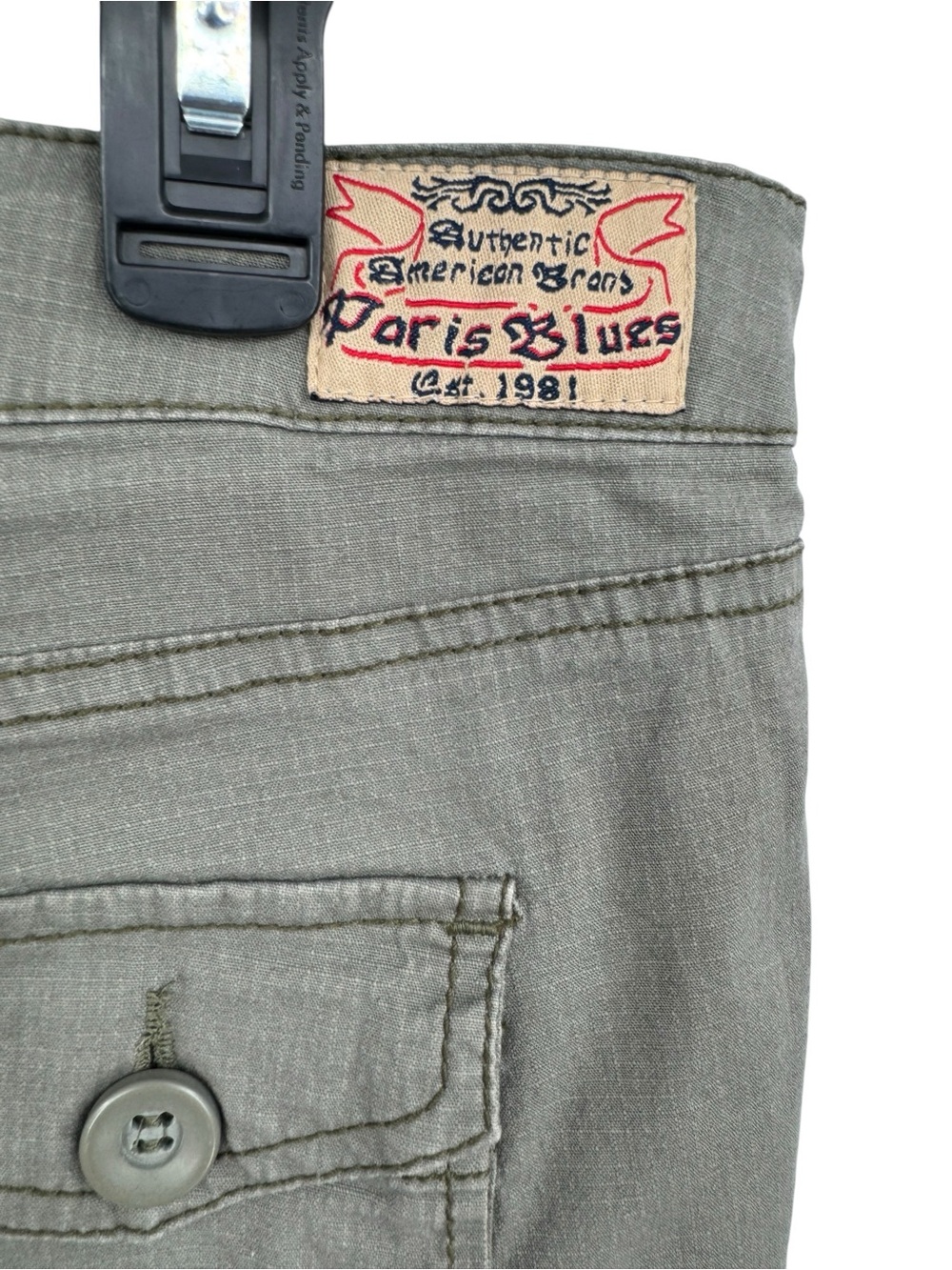 VTG Paris Blues Green Cargo Micro Shorts 7 - Picture 4 of 5